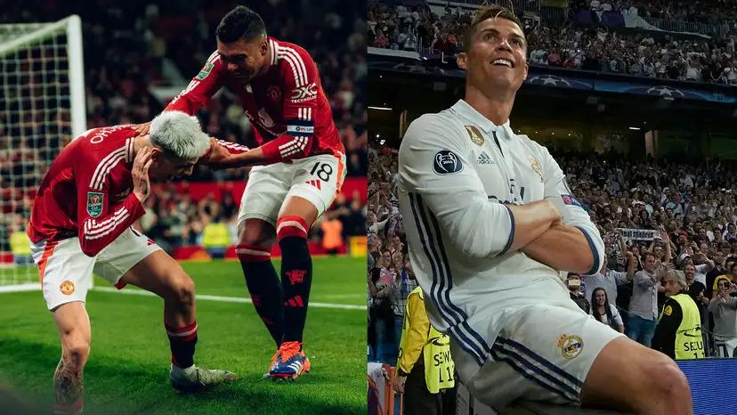 Học theo Ronaldo, Garnacho bị Casemiro ngăn cản 529770